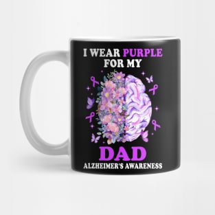 I Wear Purple For My Dad Alzheimer's Awareness Brain Mug